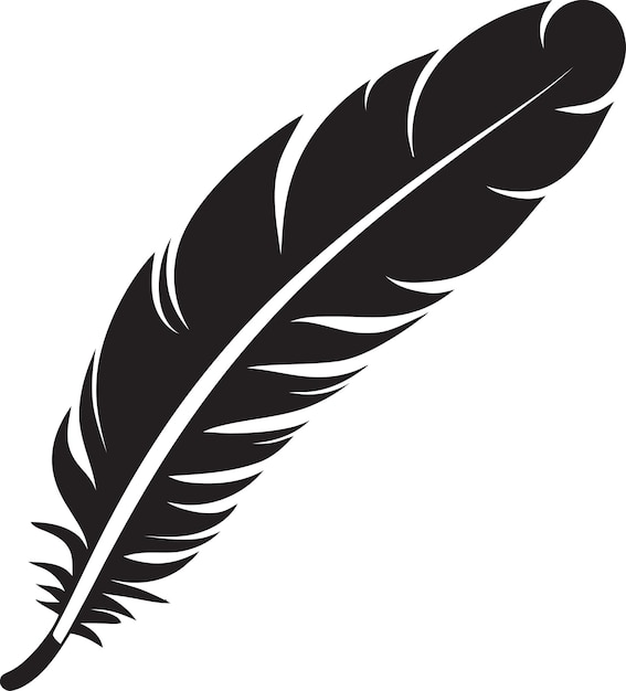 Vector a black feather with a black background that says feather