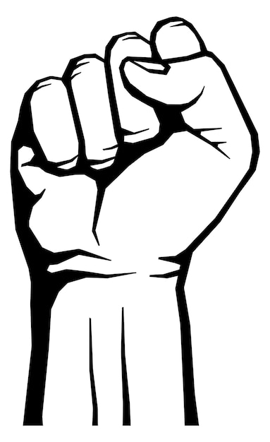 Black fist icon Uprising symbol Power sign