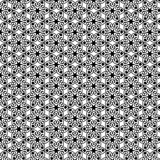 Black floral pattern design on a white background