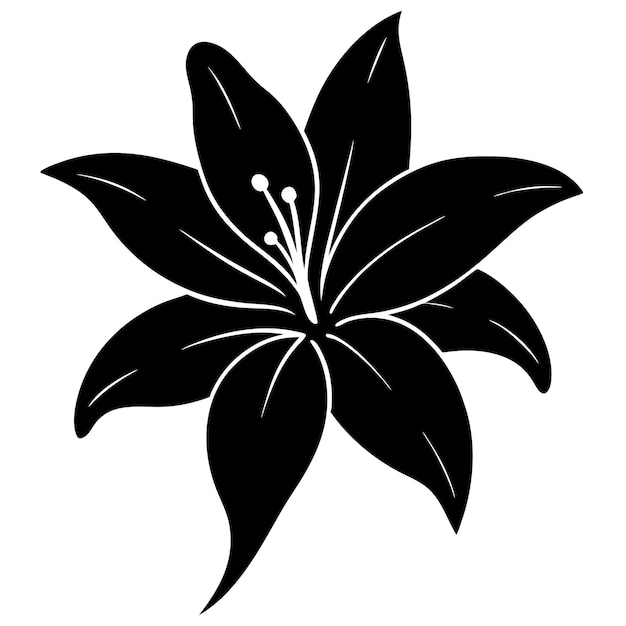 a black flower with a white background with a black flower on it