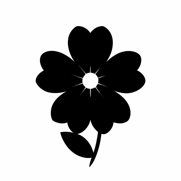 Vector a black flower with a white center that says  b  on it