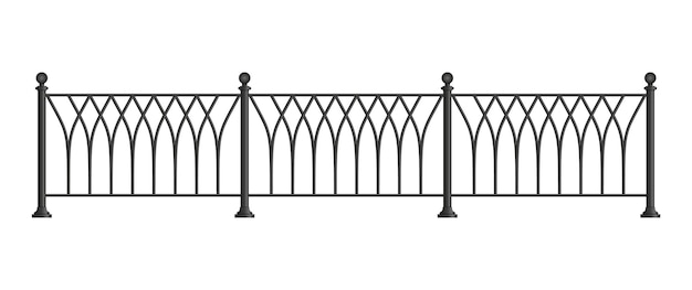 Black forged lattice fence