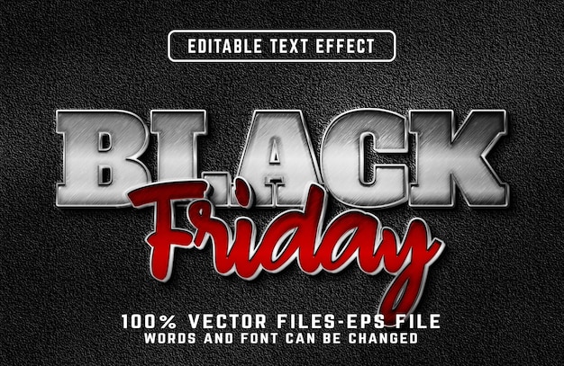 Black Friday 3d editable text effect premium vectors