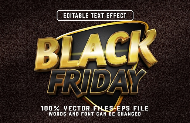 Black Friday 3d editable text effect premium vectors