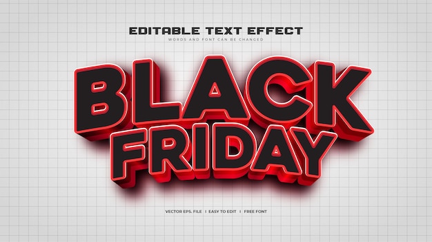 Black Friday 3d Red Bold Text Effect