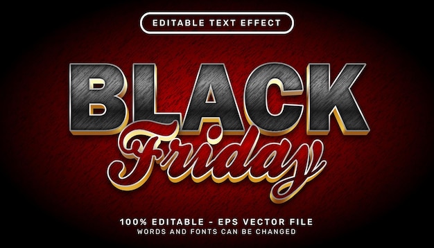 black friday 3d text effect and editable text effect