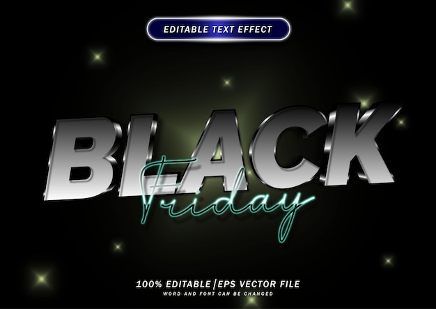 Black friday 3d text style effect editable