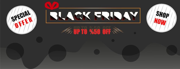 black friday background banner concept design. premium black banner design with black friday font st