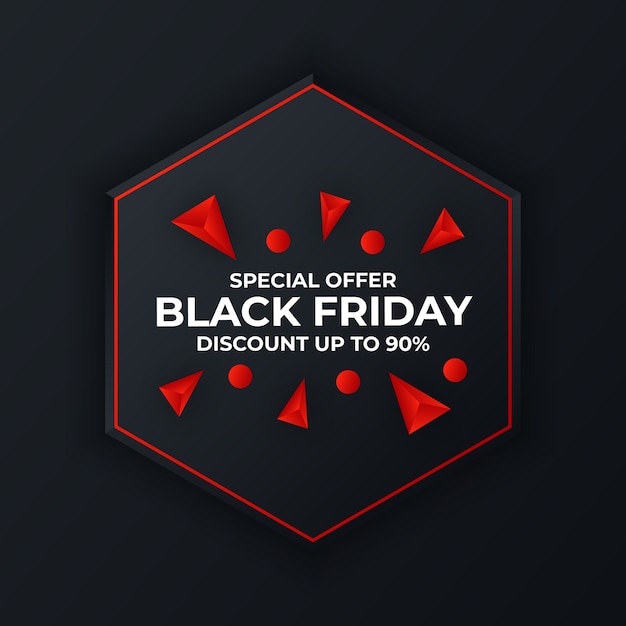 Black friday background with red and black gradient