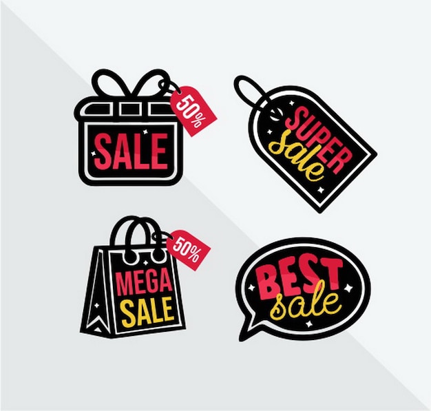 Black friday banner bag ribbon and label dicount off