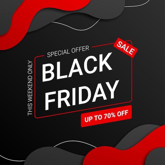 Black Friday banner design template for promotion 