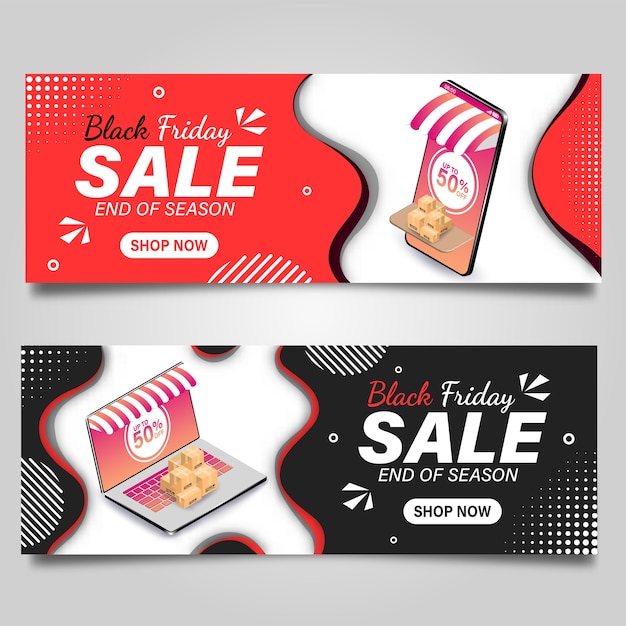 Black Friday banner design template.