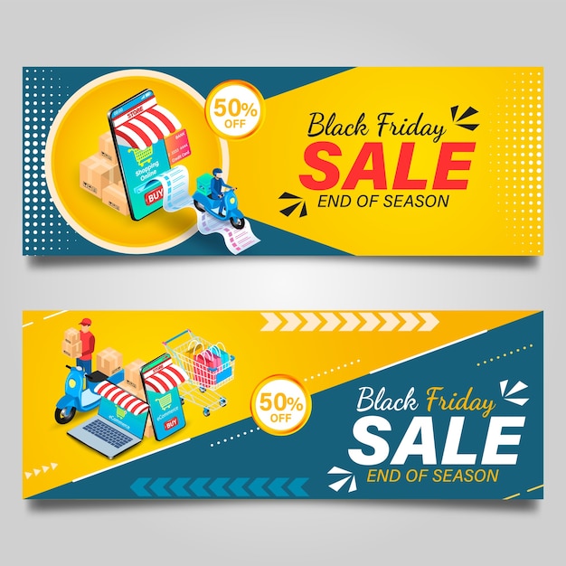 Black Friday banner design template. 