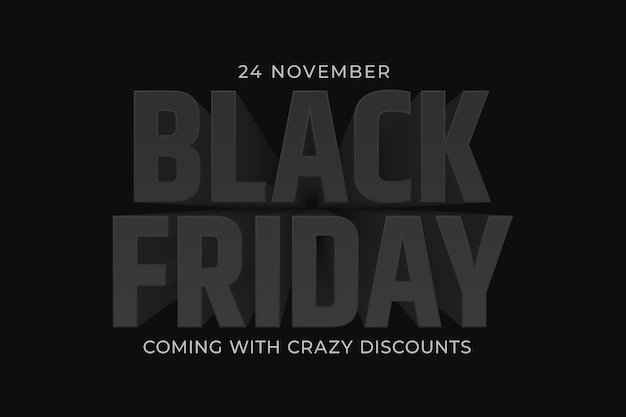 Black Friday banner design with 3d popup effect