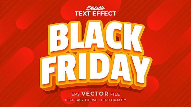 Black Friday banner editable text effect with comic style