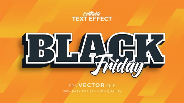 Black Friday banner editable text effect with comic style