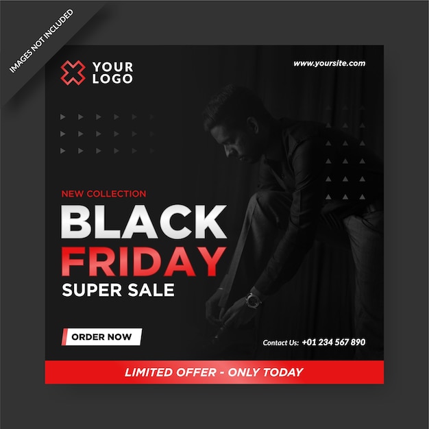 Black friday banner instagram and social media post   design