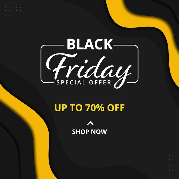 Black friday banner offer promotion template.