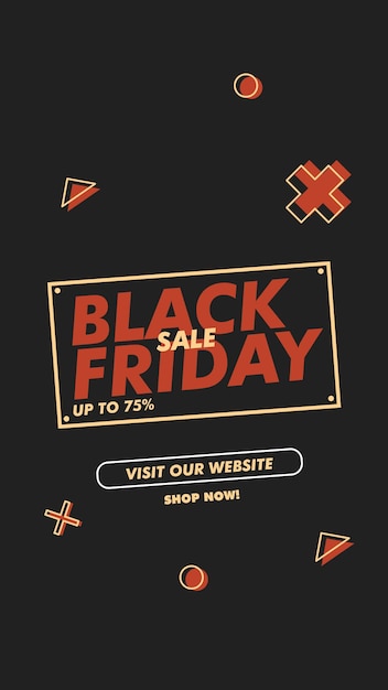 Vector black friday banner simple vertical design