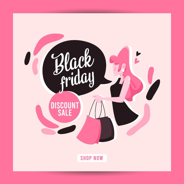 Black friday banner super sale discount fashion sale