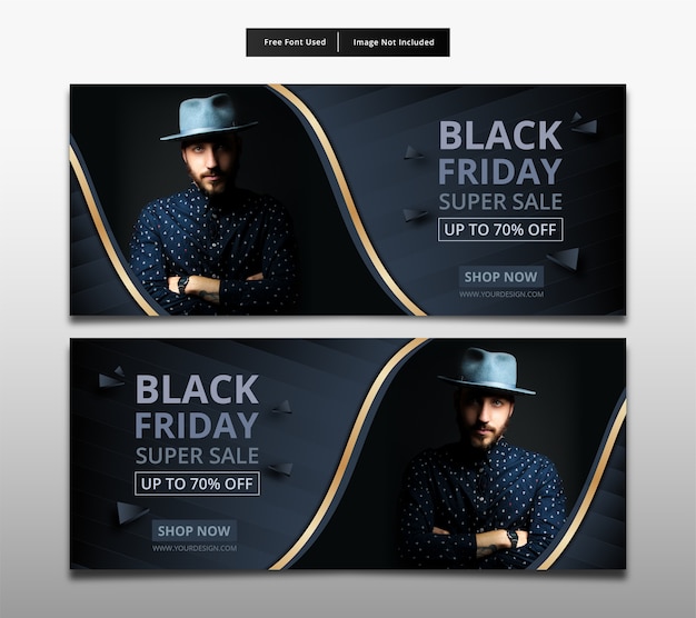 Vector black friday banner super sale template design.