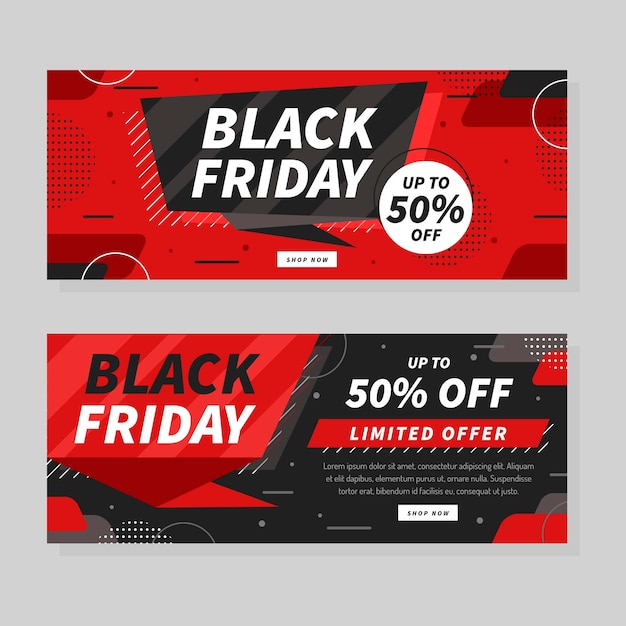 Black friday banners in flat design