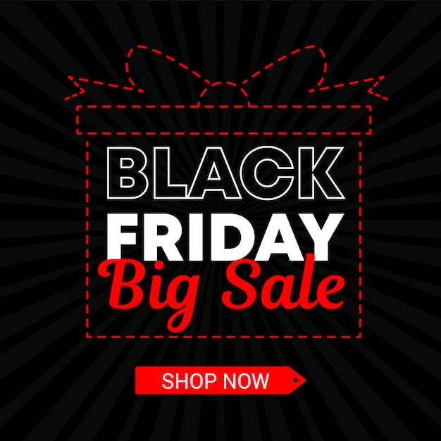 Black Friday Big Sale dot line gift banner