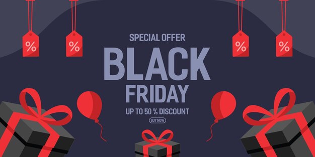 Black Friday big sale offer day banner promotion percentage Vector illustration