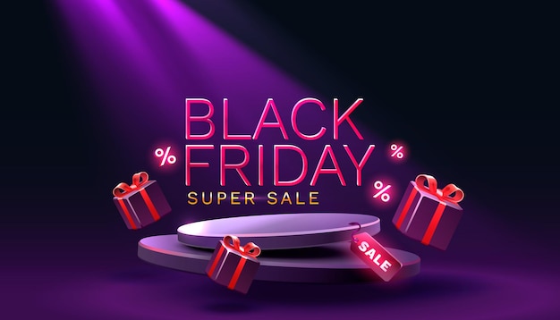 Black Friday big sale offer day banner promotion percentage Vector