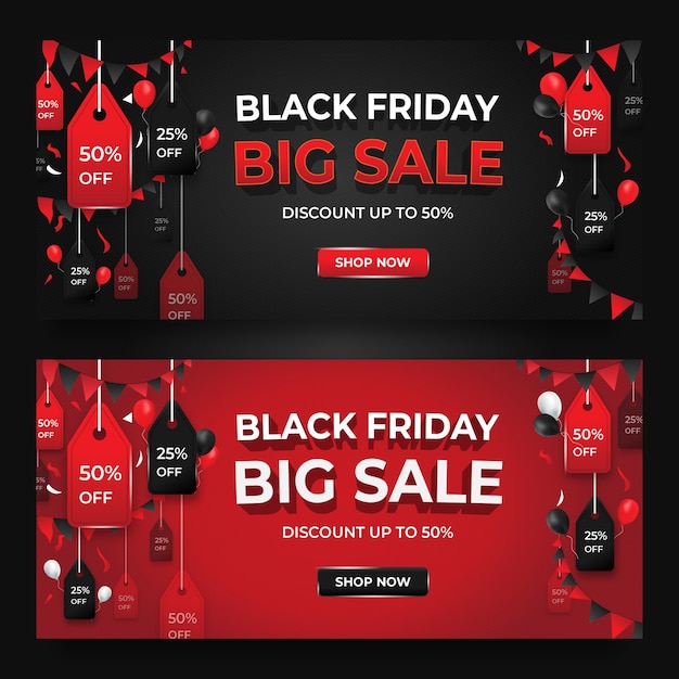 Black friday big sale for web banner template