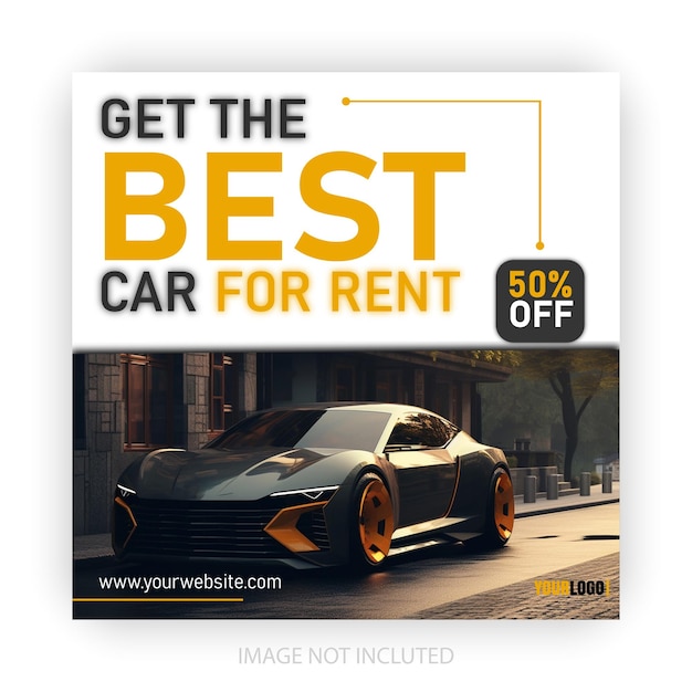 Vector black friday car sale or car rental social media banner template