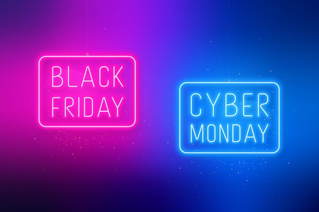 Black Friday Cyber Monday banner Hanging sale signboards