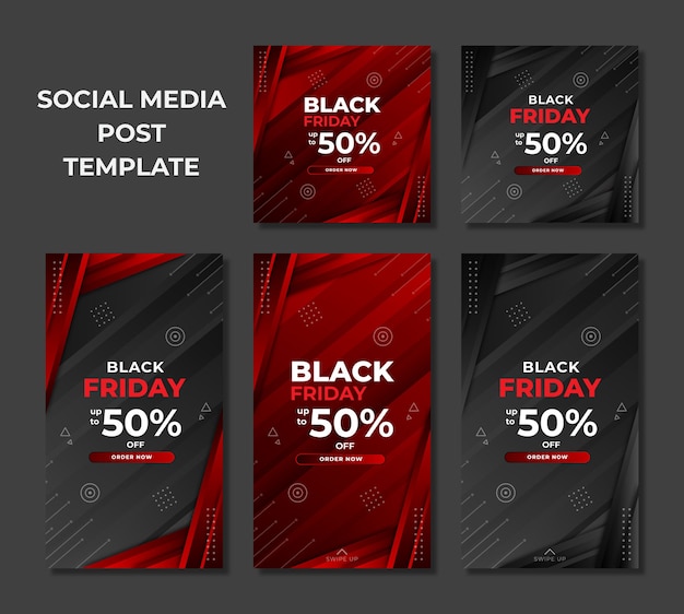 Black friday design template for social media post and stories