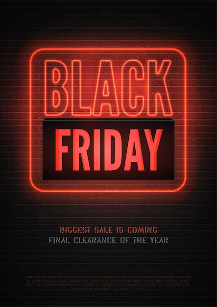 Black Friday discounts realistic vector banner template with copyspace