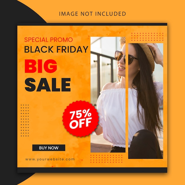 Black friday editable Instagram post and website banner template