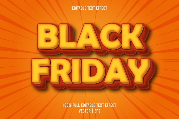 Black friday editable text effect comic style