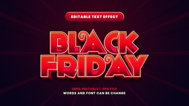 Black friday editable text effect in modern 3d style