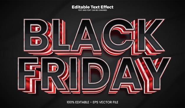 Black Friday editable text effect in modern trend style