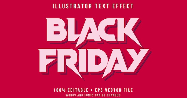 Black Friday Editable Text Effect Vector File