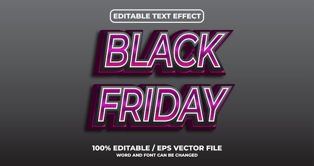 Black friday editable text effect