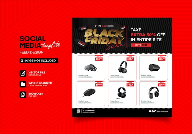 Black Friday event Promotion template with catalog