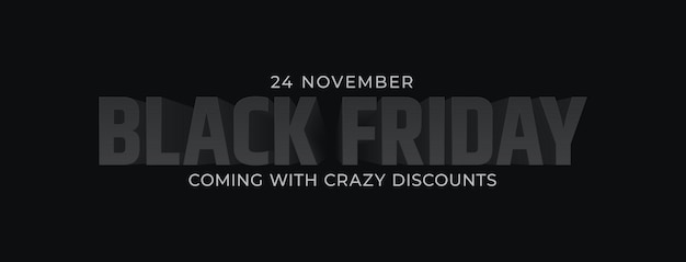 Black Friday extra wide banner design with 3d popup effect