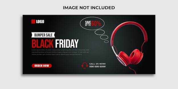 Black Friday facebook cover or social media post banner template