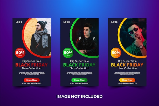 Black friday fashion instagram stories template