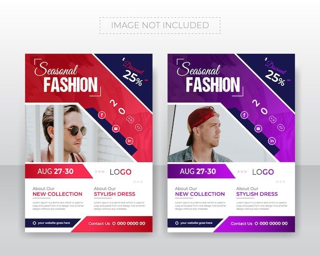 Black Friday Fashion sale a4 flyer design or seasonal shopping square social media post template