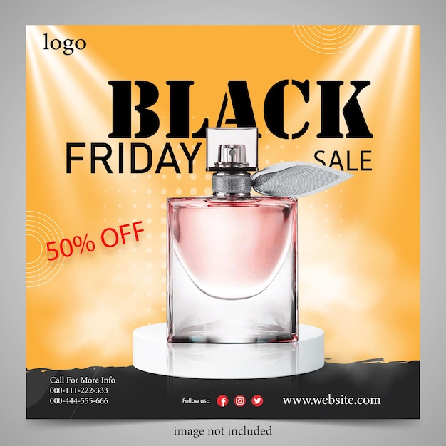 Black friday fashion social media post template design, event promotion banner