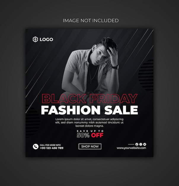 Black friday fashion social media post