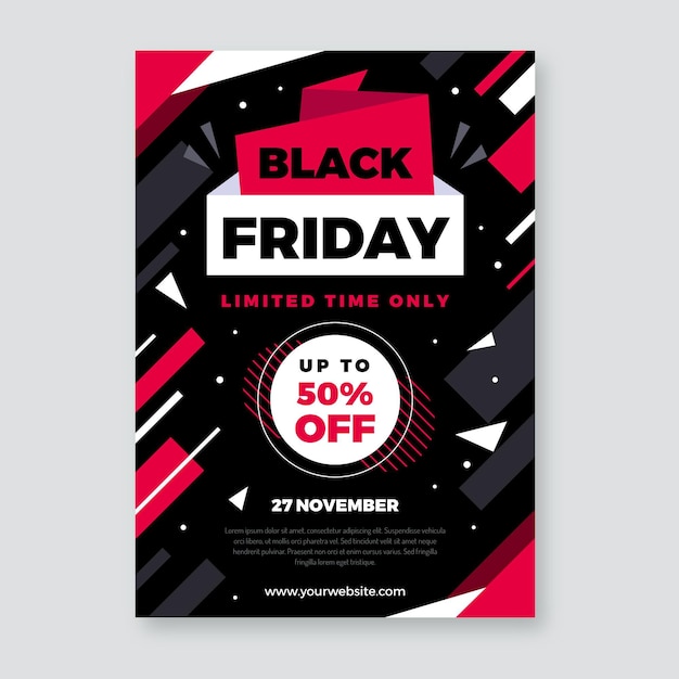 Black friday flat design flyer template