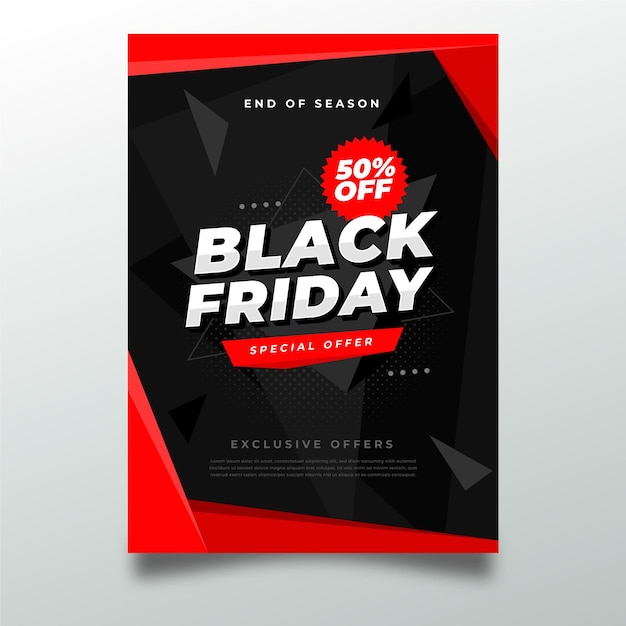 Black friday flat design template flyer