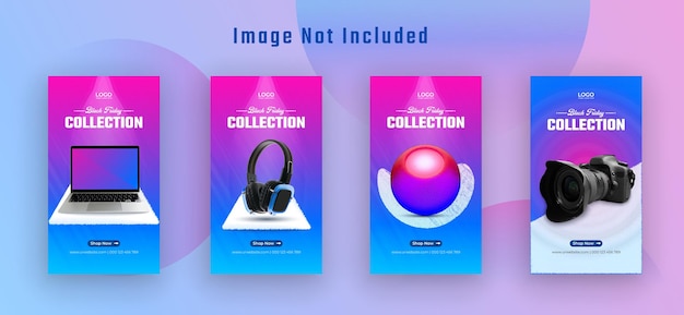 Black Friday Gadget Collection instagram story and web banner  Premium Vector